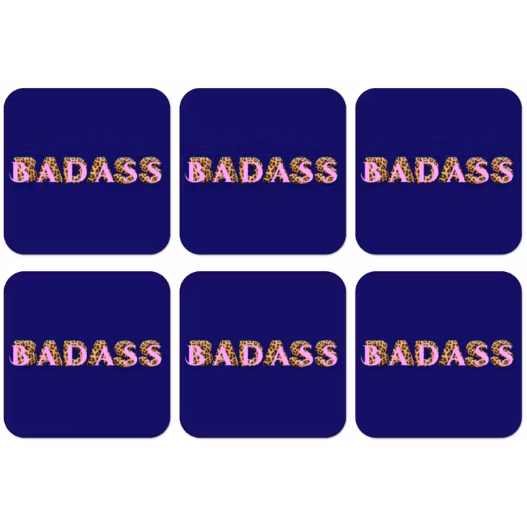 Badass - Panterpint - Schaduw - Roze onderzetter kurk middel -zkaufland3dotto