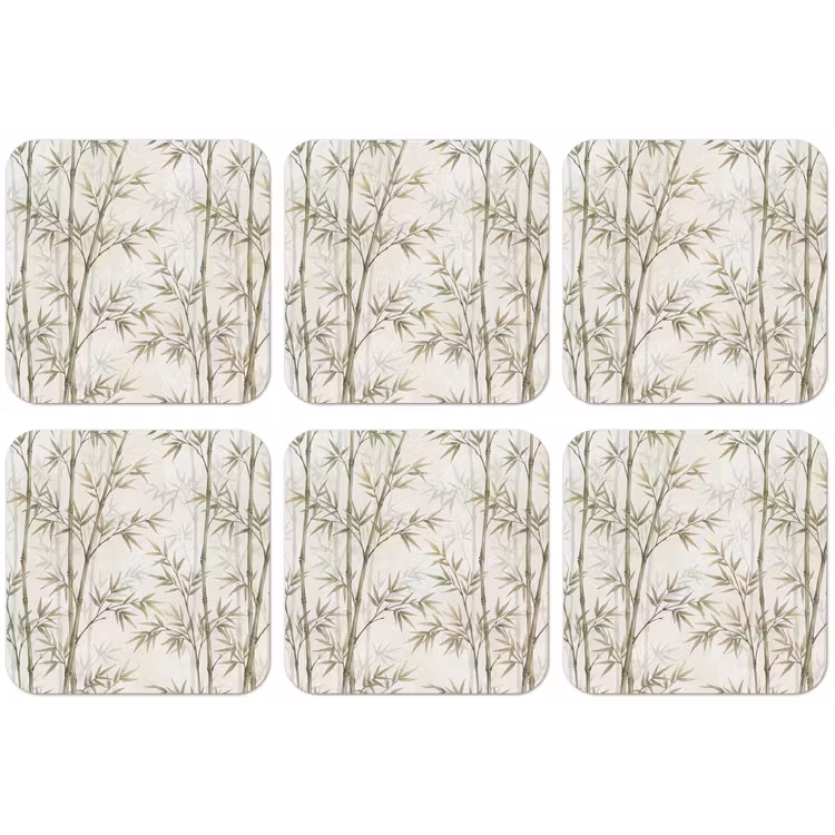 Bamboe - Bladeren - Natuur - Aquarel - Groen onderzetter kurk middel -zkaufland3dotto