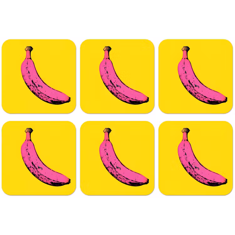 Banaan - Grafisch - Geel onderzetter kurk middel -zkaufland3dotto