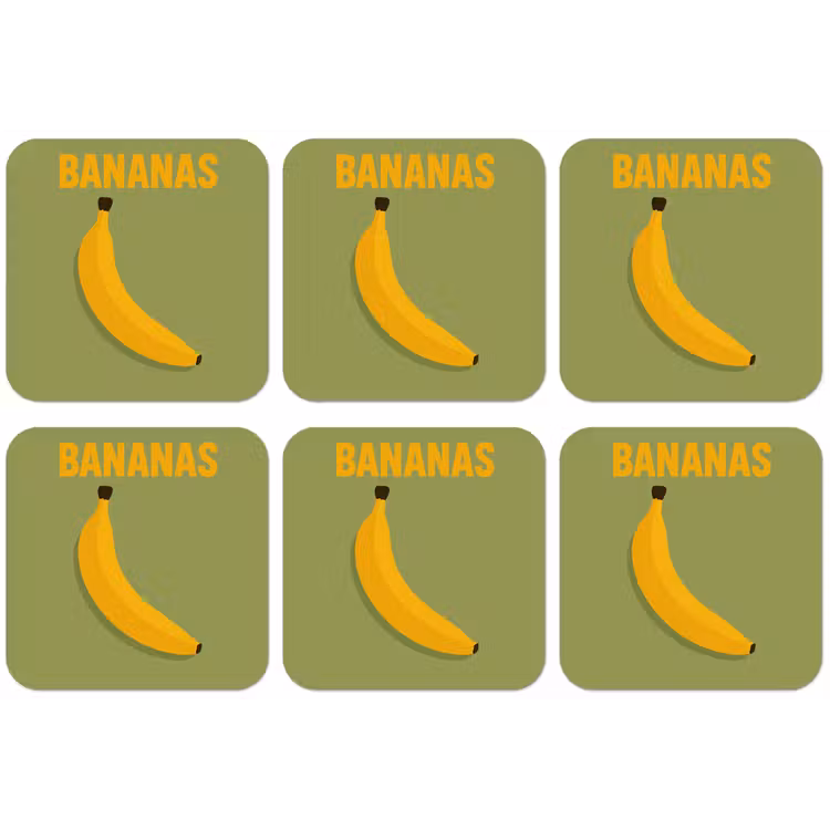 Banaan - Minimalistisch - Geel onderzetter kurk middel -zkaufland3dotto