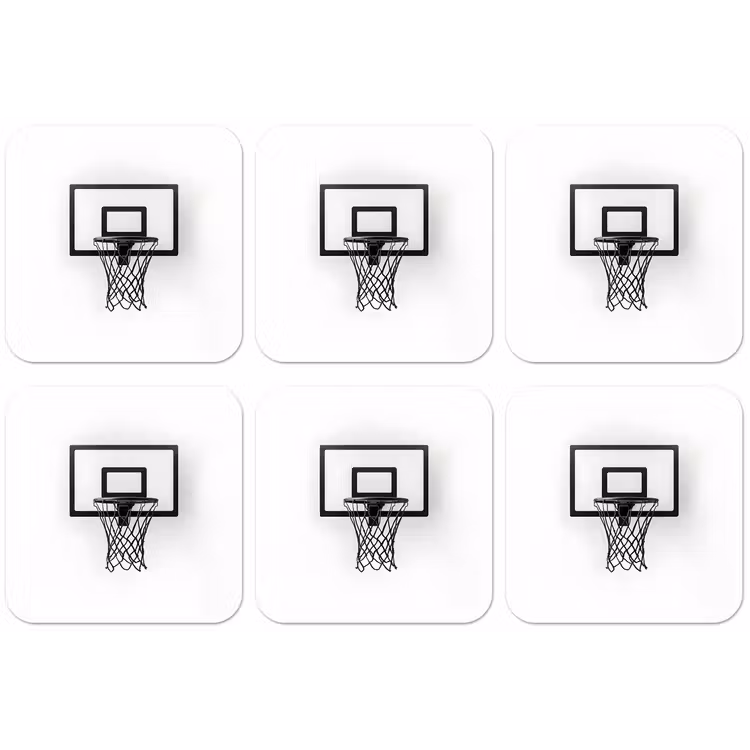 Basketbalbord - Minimalistisch - Zwart onderzetter kurk middel -zkaufland3dotto