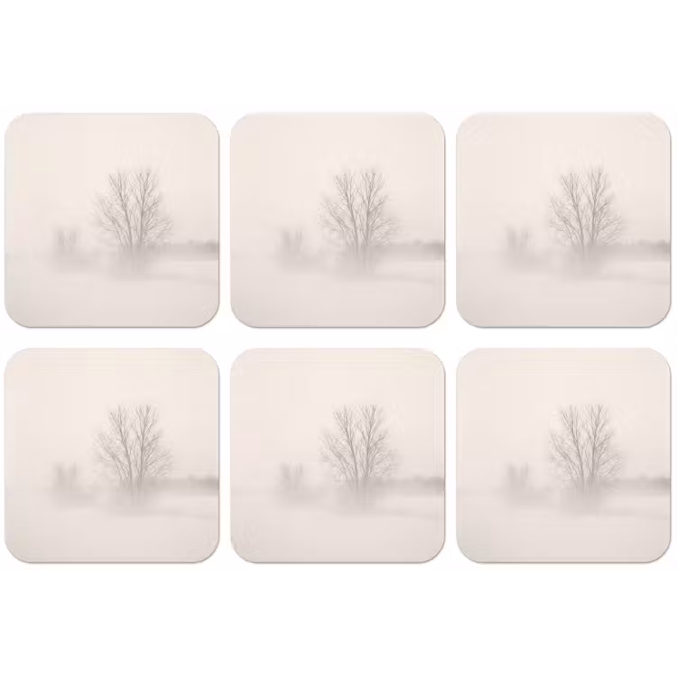 Boom - Mist - Sneeuw - Winter - Minimalistisch onderzetter kurk middel -zkaufland3dotto