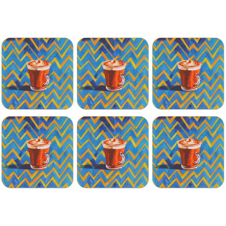 Mok - Koffie - Zigzag - Slagroom onderzetter kurk middel -zkaufland3dotto