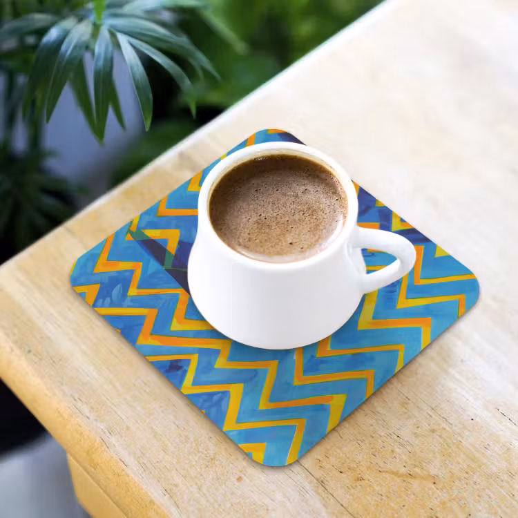 Mok - Koffie - Zigzag - Slagroom onderzetter kurk middel -sfeer5
