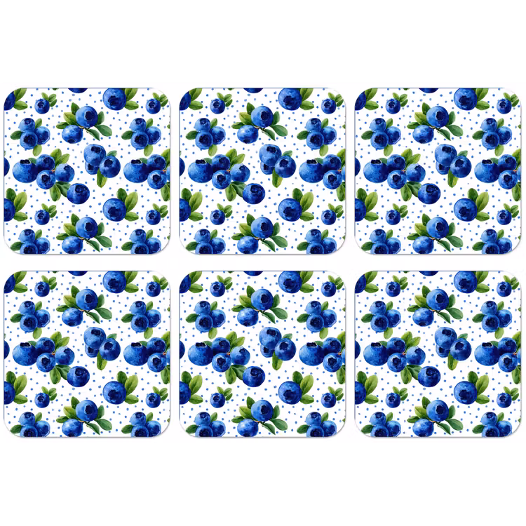 Bessen - Patroon - Blauw onderzetter kurk middel 366 -zkaufland3dotto