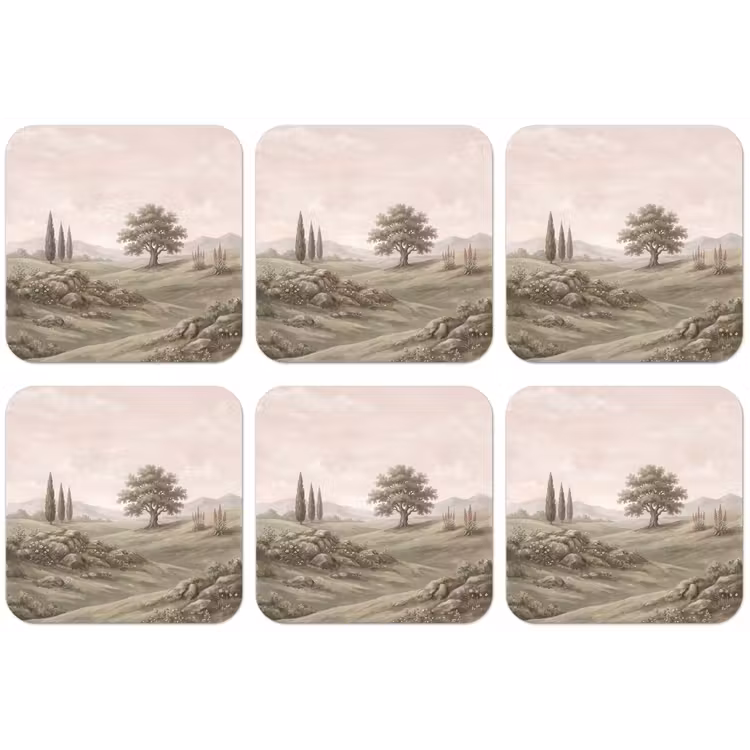 Heuvellandschap - Bomen - Natuur - Groen onderzetter kurk middel -zkaufland3dotto