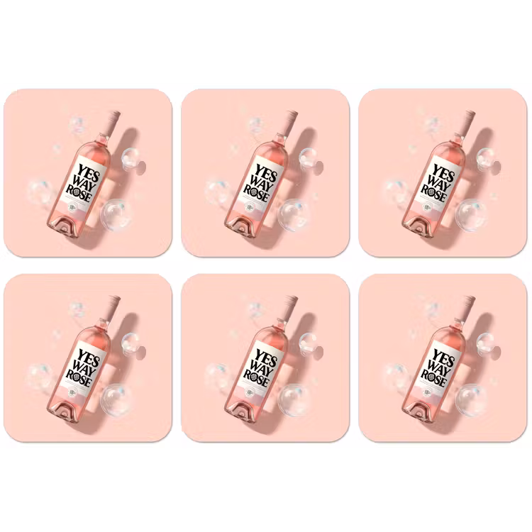 Bubbels - Rosé - Roze onderzetter kurk middel -zkaufland3dotto
