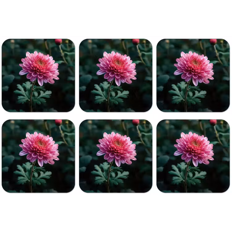 Blad - Chrysant - Roze - Schaduw onderzetter kurk middel -zkaufland3dotto