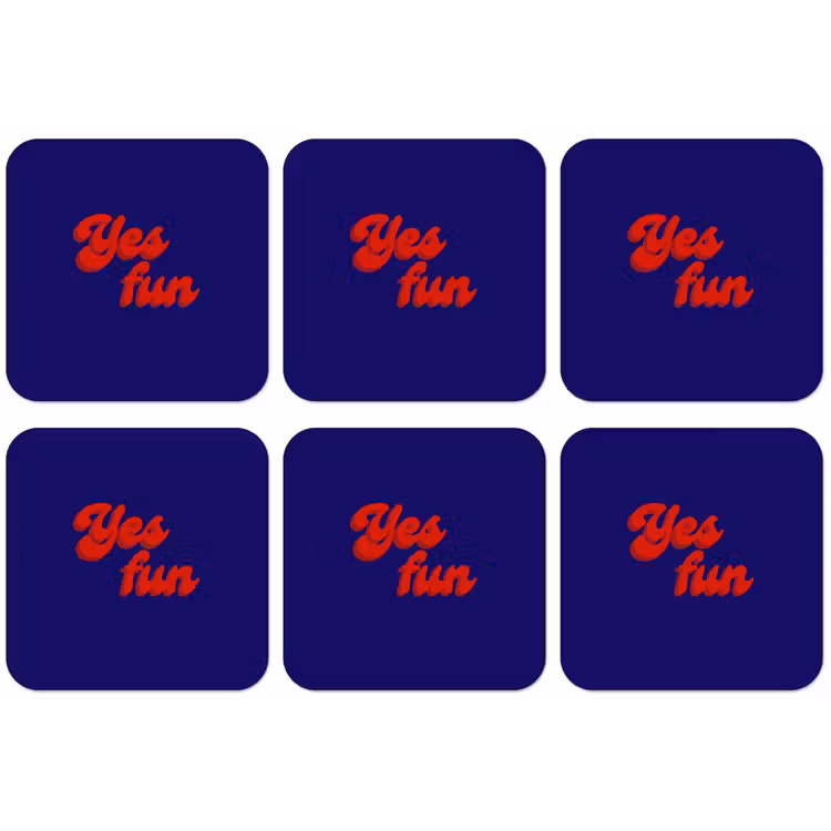 Blauw - Rood - Yes fun - 3D onderzetter kurk middel -zkaufland3dotto