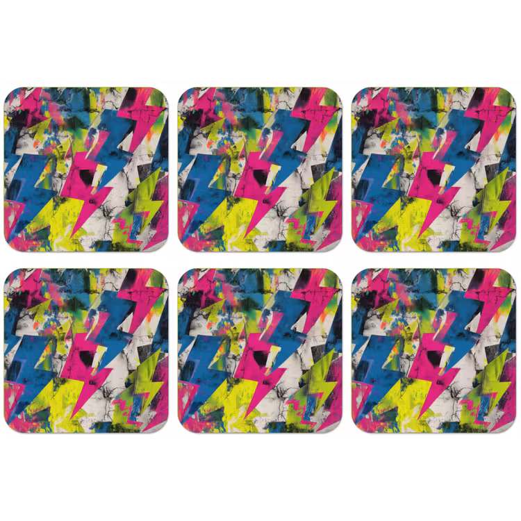 Bliksemschichten - Patroon - Marmer - Kleuren onderzetter kurk middel -zkaufland3dotto