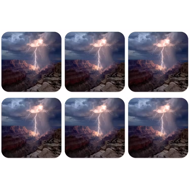 Bliksem - Wolken - Canyon onderzetter kurk middel -zkaufland3dotto