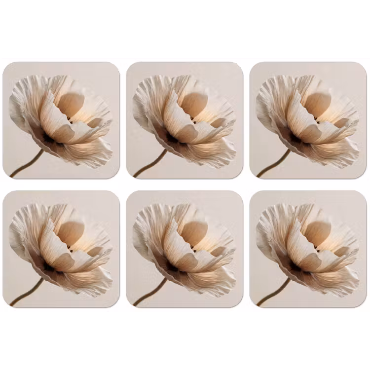 Bloem - Beige - Crème onderzetter kurk middel -zkaufland3dotto