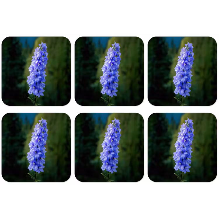 Bloemen - Blauw - Dennenboom onderzetter kurk middel -zkaufland3dotto