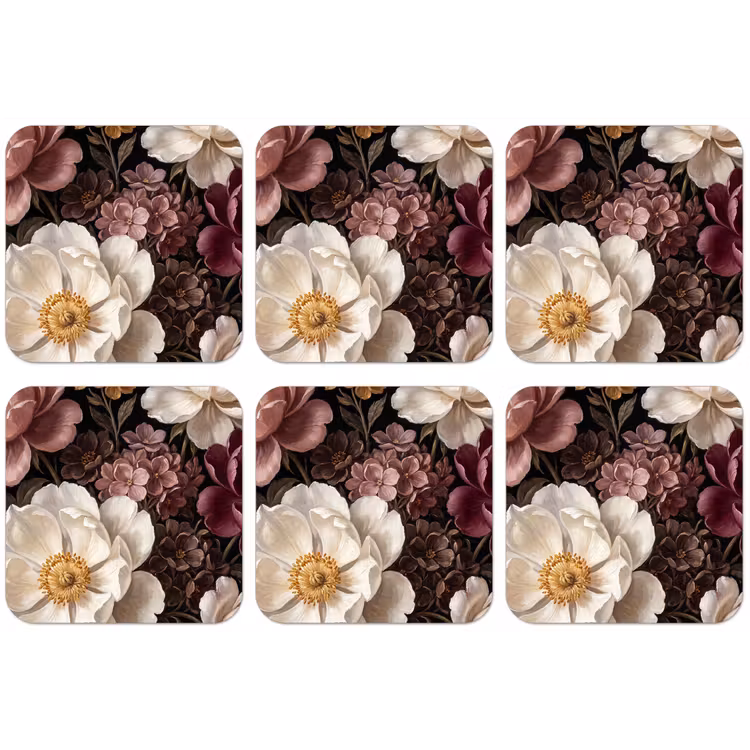 Bloemen - Boeket - Klassiek - Donker - Rood onderzetter kurk middel -zkaufland3dotto