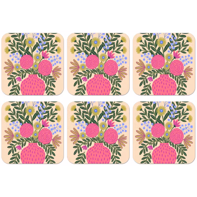 Bloemen - Boeket - Natuur - Abstract - Roze onderzetter kurk middel -zkaufland3dotto