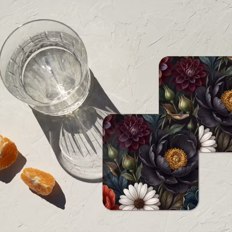 Bloemen - Boeket - Natuur - Klassiek - Weelderig onderzetter kurk middel -sfeer4