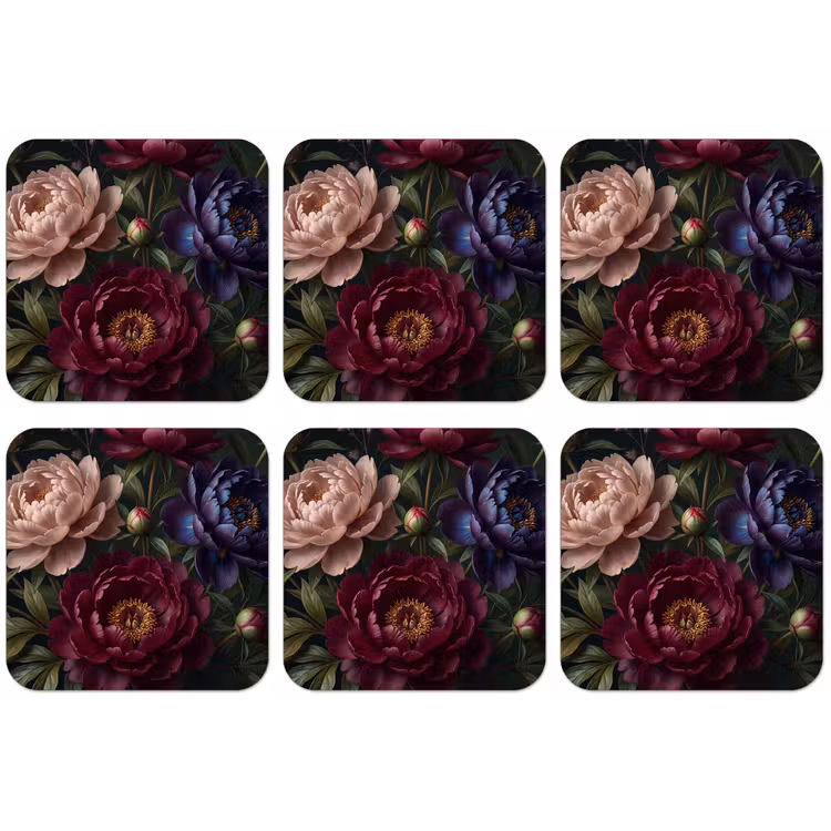 Bloemen - Boeket - Natuur - Modern - Donker onderzetter kurk middel -zkaufland3dotto