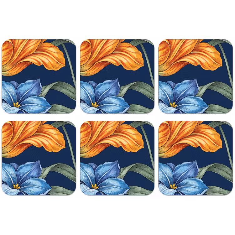 Untersetzer - Blumen – Botanik – Muster - Bloemen - Botanisch - Patroon onderzetter kurk middel