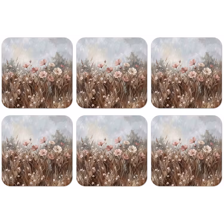Bloemen - Botanisch - Schilderij - Pastel - Rustiek onderzetter kurk middel -zkaufland3dotto