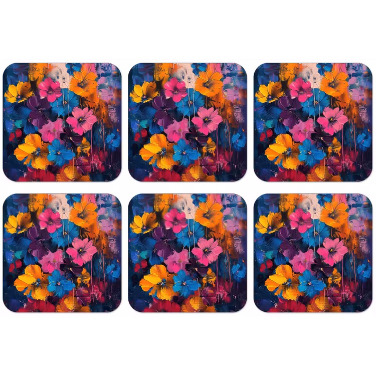 Bloemen - Kleurrijk - Abstract - Modern onderzetter kurk middel -zkaufland3dotto