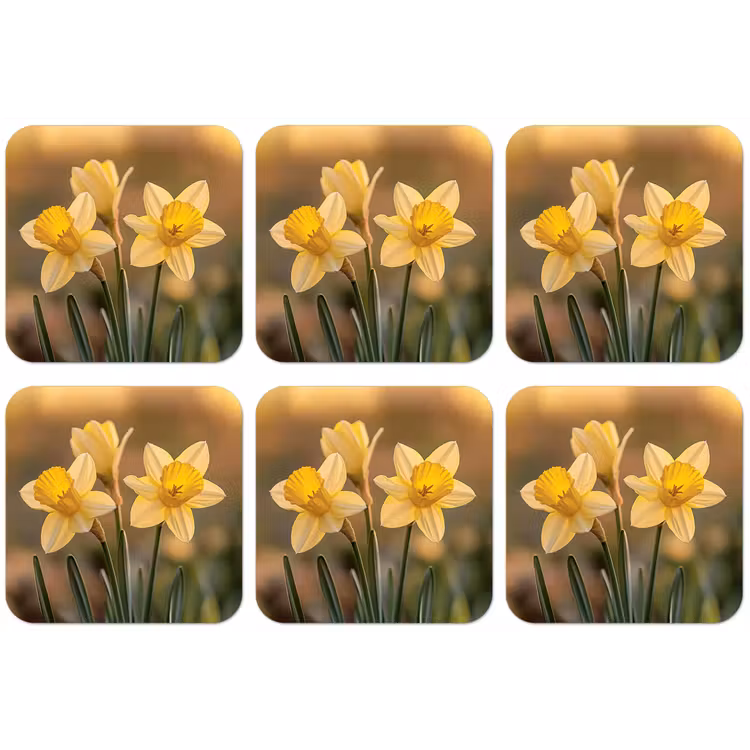 Bloemen - Geel - Wazig onderzetter kurk middel -zkaufland3dotto