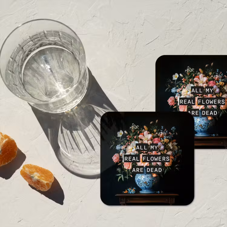 Bloemen - Art - Pastel - Quotes onderzetter kurk middel -sfeer4