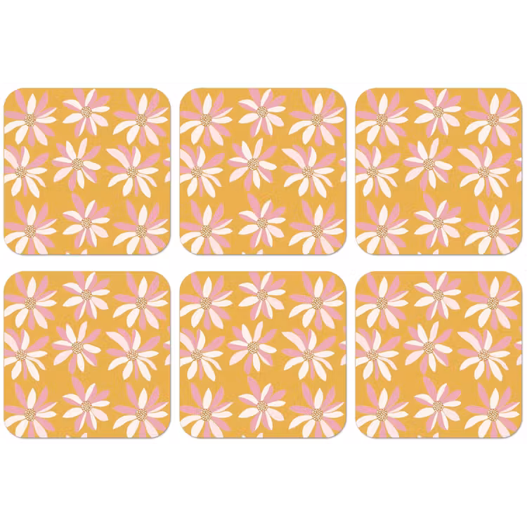 Bloemen - Modern - Geel onderzetter kurk middel 366 -zkaufland3dotto
