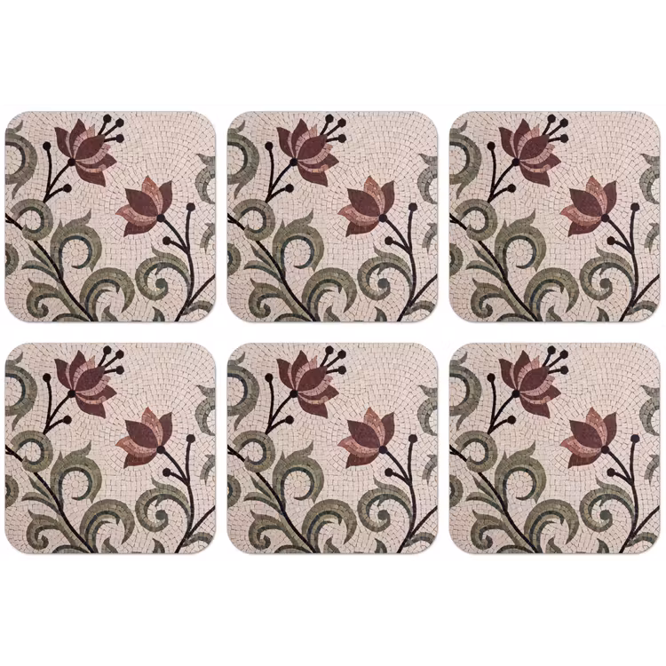 Bloemen - Mozaïek - Patroon - Abstract - Groen onderzetter kurk middel -zkaufland3dotto