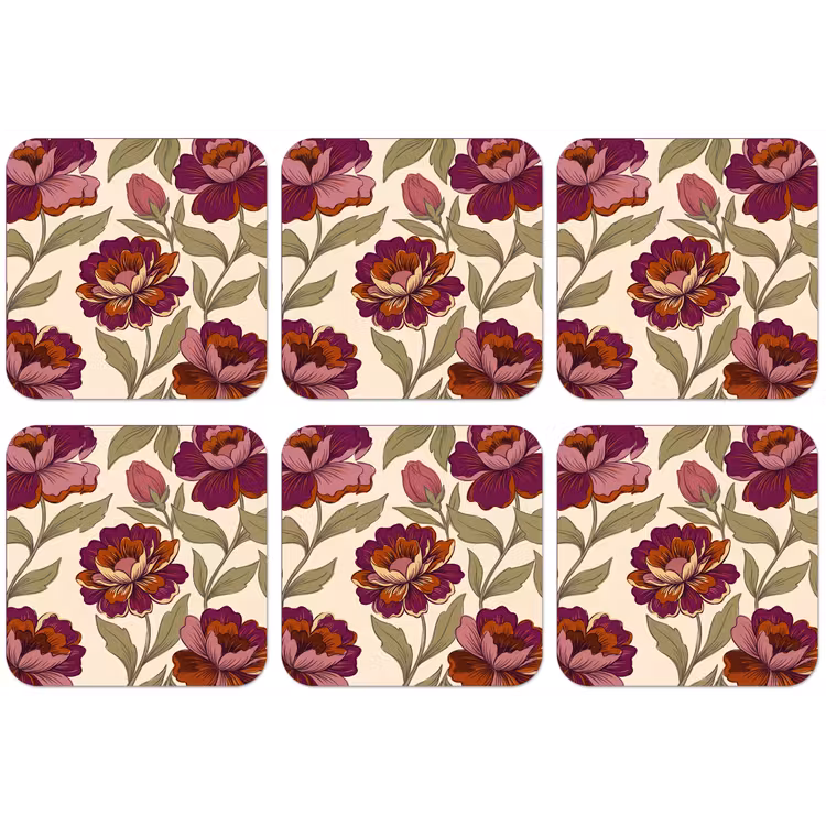 Bloemen - Patroon - Natuur - Modern - Paars onderzetter kurk middel -zkaufland3dotto