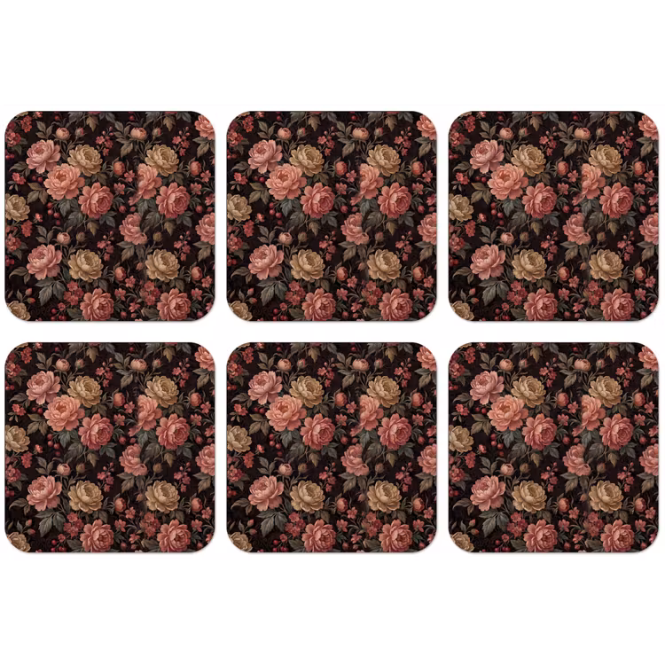 Bloemen - Patroon - Natuur - Vintage - Roze onderzetter kurk middel -zkaufland3dotto
