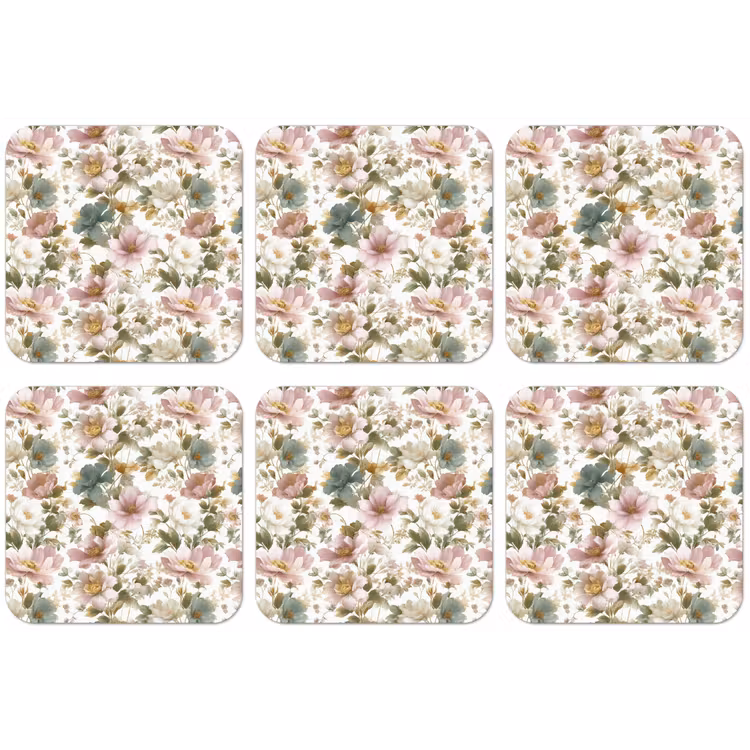 Bloemen - Patroon - Pastel onderzetter kurk middel 366 -zkaufland3dotto