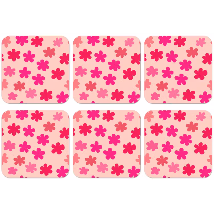Bloemen - Patroon - Roze onderzetter kurk middel -zkaufland3dotto