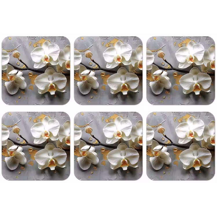 Bloemen - Orchidee - Abstract - Modern onderzetter kurk middel -zkaufland3dotto