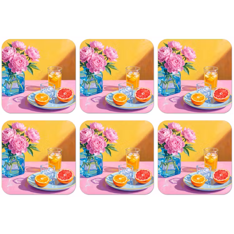 Untersetzer - Blumen – Rosa – Modern - Bloemen - Roze - Modern onderzetter kurk middel