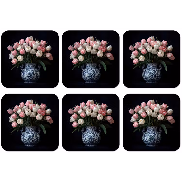 Bloemen - Roze - Tulpen - Vaas onderzetter kurk middel -zkaufland3dotto
