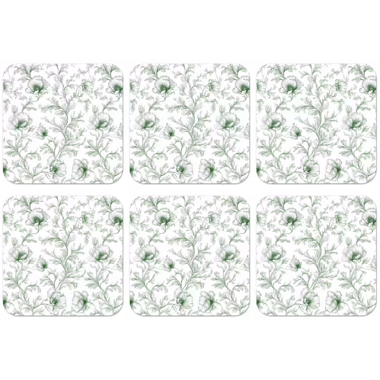 Bloemen - Getekend - Groen onderzetter kurk middel 366 -zkaufland3dotto