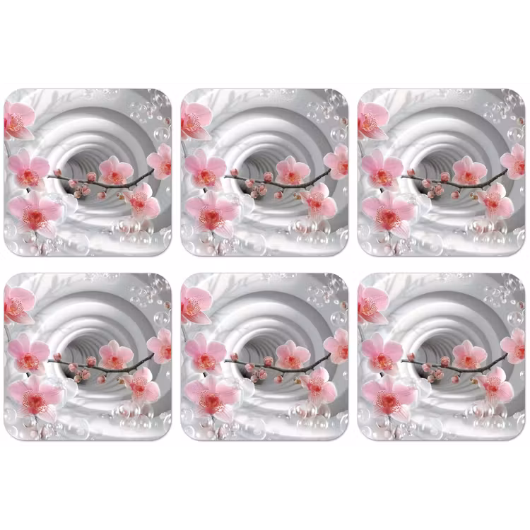 Bloemen - Tunnel - Abstact - 3D effect onderzetter kurk middel -zkaufland3dotto