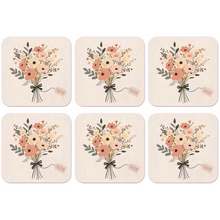 Bloemen - Quote - Beige - Lint onderzetter kurk middel -zkaufland3dotto