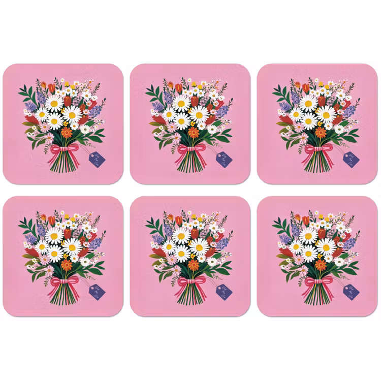 Bloemen - Quote - Kaartje - Kleurrijk onderzetter kurk middel -zkaufland3dotto