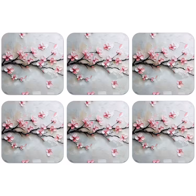 Bloesem - Kunstzinnig - Roze - Sakura onderzetter kurk middel -zkaufland3dotto