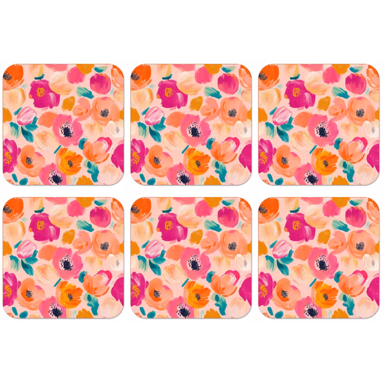 Bloesems - Vrolijk - Kleurrijk onderzetter kurk middel 366 -zkaufland3dotto