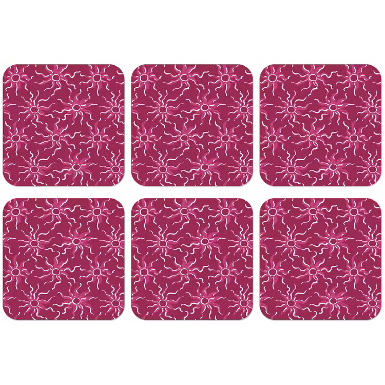 Bohemian - Zon - Magenta onderzetter kurk middel 366 -zkaufland3dotto