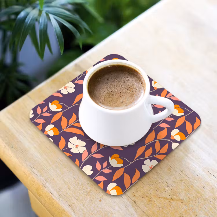 Boho - Vintage - Paars onderzetter kurk middel 366 -sfeer5