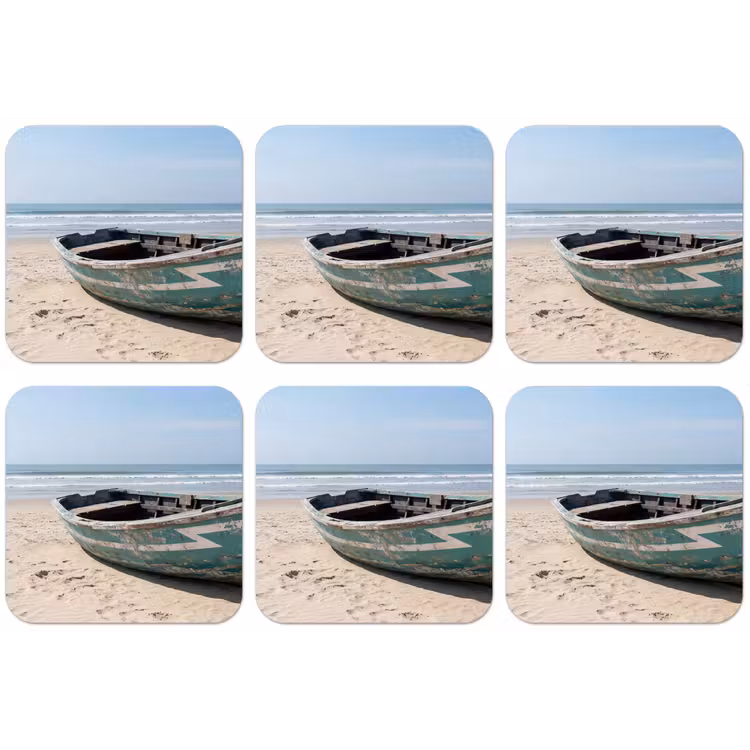 Boot - Zandstrand - Zee onderzetter kurk middel -zkaufland3dotto