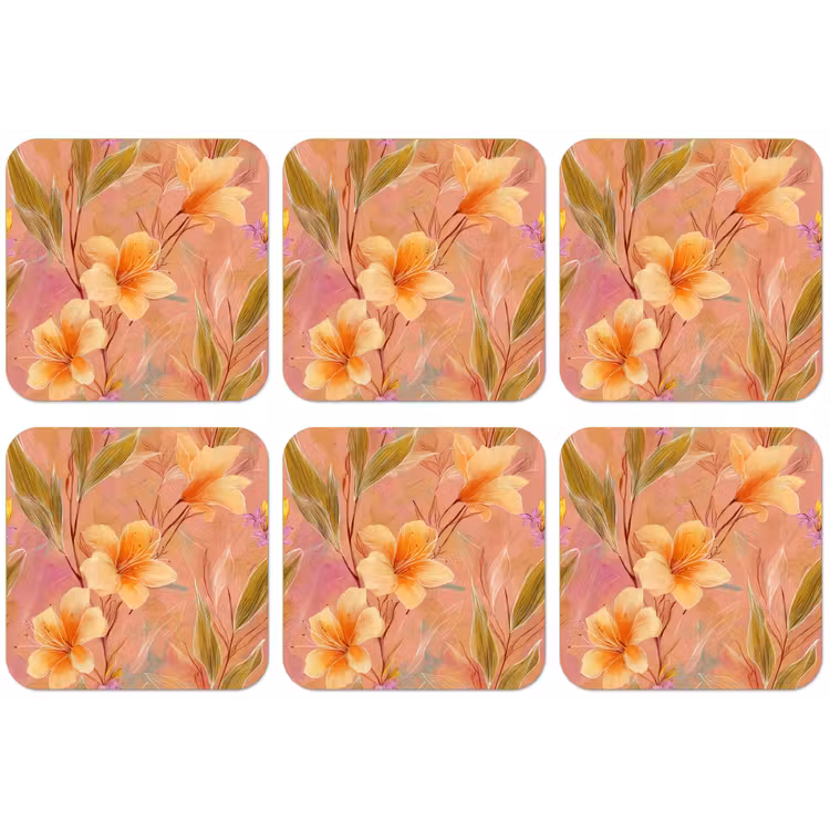 Botanisch - Bloemen - Kleurrijk onderzetter kurk middel 366 -zkaufland3dotto