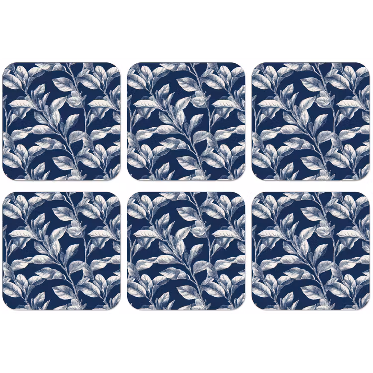 Botanisch - Patroon - Blauw onderzetter kurk middel 366 -zkaufland3dotto