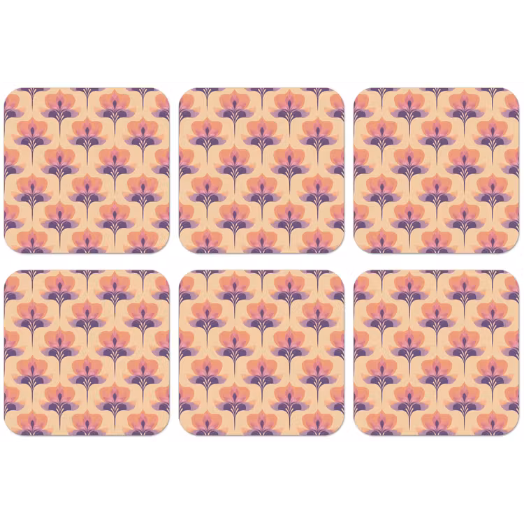 Botanisch - Patroon - Pastel onderzetter kurk middel 366 -zkaufland3dotto
