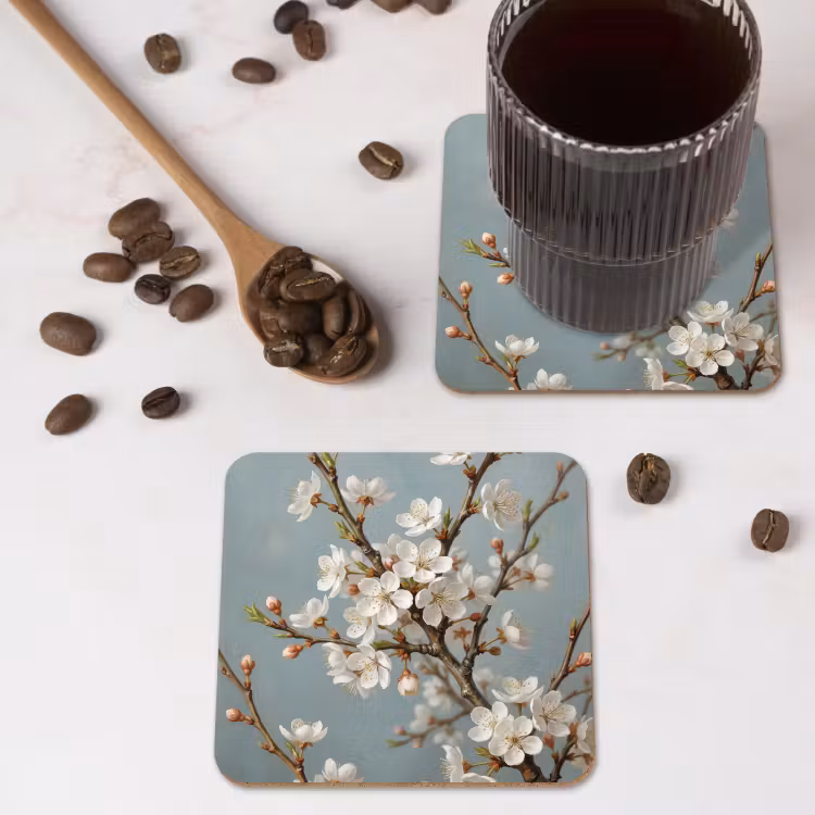 Botanisch - Stilleven - Blauw onderzetter kurk middel -sfeer2