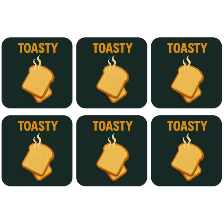 Brood - Tosti - Groen - Minimalistisch onderzetter kurk middel -zkaufland3dotto