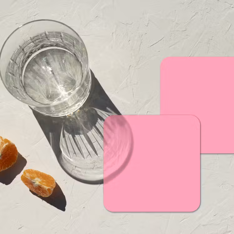 Bubblegum - Pink - Roze onderzetter kurk middel 366 -sfeer4